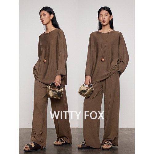 WITTYFOX真丝羊绒长袖针织衫