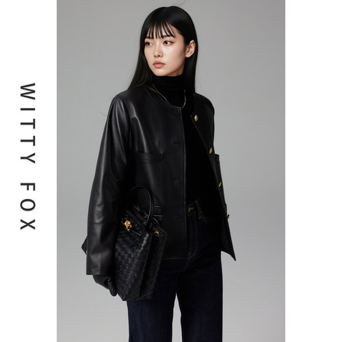 WITTYFOX绵羊皮真皮皮衣外套
