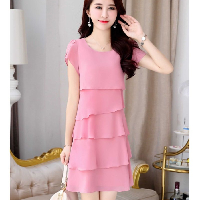 90-200kg can wear large size loose and thin Chiffon Dress