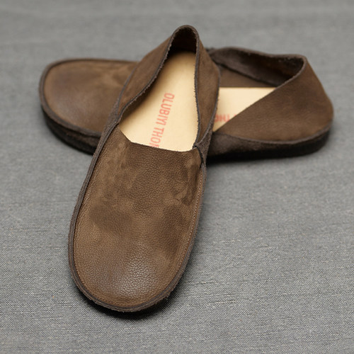 夏季真皮透气男士一脚蹬套脚休闲皮鞋豆豆鞋软皮软底懒人鞋乐福鞋