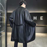 木木2025秋冬男士长款休闲皮风衣保暖防水pu翻领皮衣7711p288，男装风衣，星座615（原A358-1）