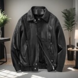 皮衣男士外套春秋冬季2025年新款翻领机车皮夹克男款7701P138，男装夹克，星座615（原A358-1）