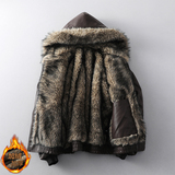 2025新款毛领皮衣男加绒加厚连帽皮夹克外套保暖6166P200，男装夹克，星座615（原A358-1）