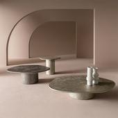 设计师款 客厅异形茶几轻奢高级艺术复古金属黄铜色中古侘寂风茶桌