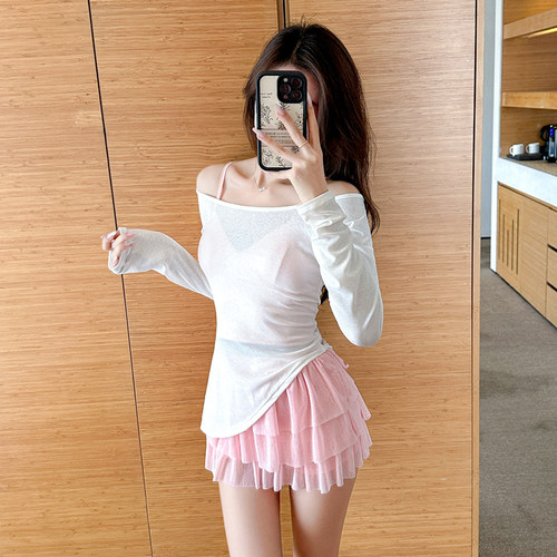 泳衣女款泡温泉绝美高级感三件套保守遮肉显瘦2026年新款性感小胸