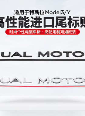 适用于特斯拉Model3高性能进口尾标车标DUALMOTOR modely改装配件