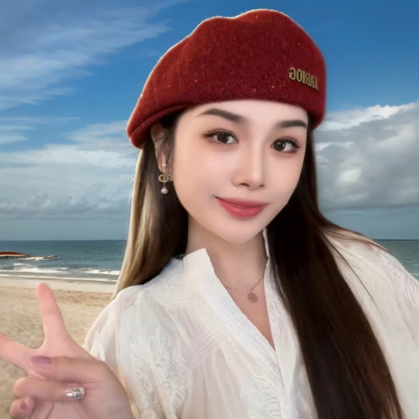 显脸小前进帽女2025新款反戴黑色贝雷帽女款2025新款秋冬季八角帽