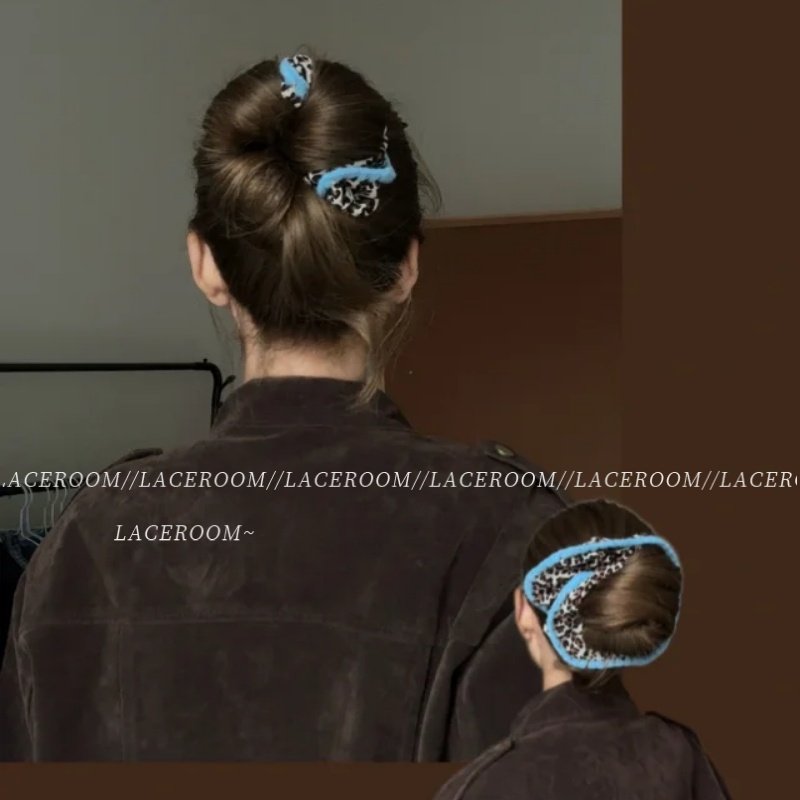 慵懒复古风蓝边豹纹大肠发圈秋冬新款高级感扎低马尾丸子头绳发饰,饰品/流行首饰/时尚饰品新,发饰,淘宝优惠券,粉丝福利购,淘宝优惠卷