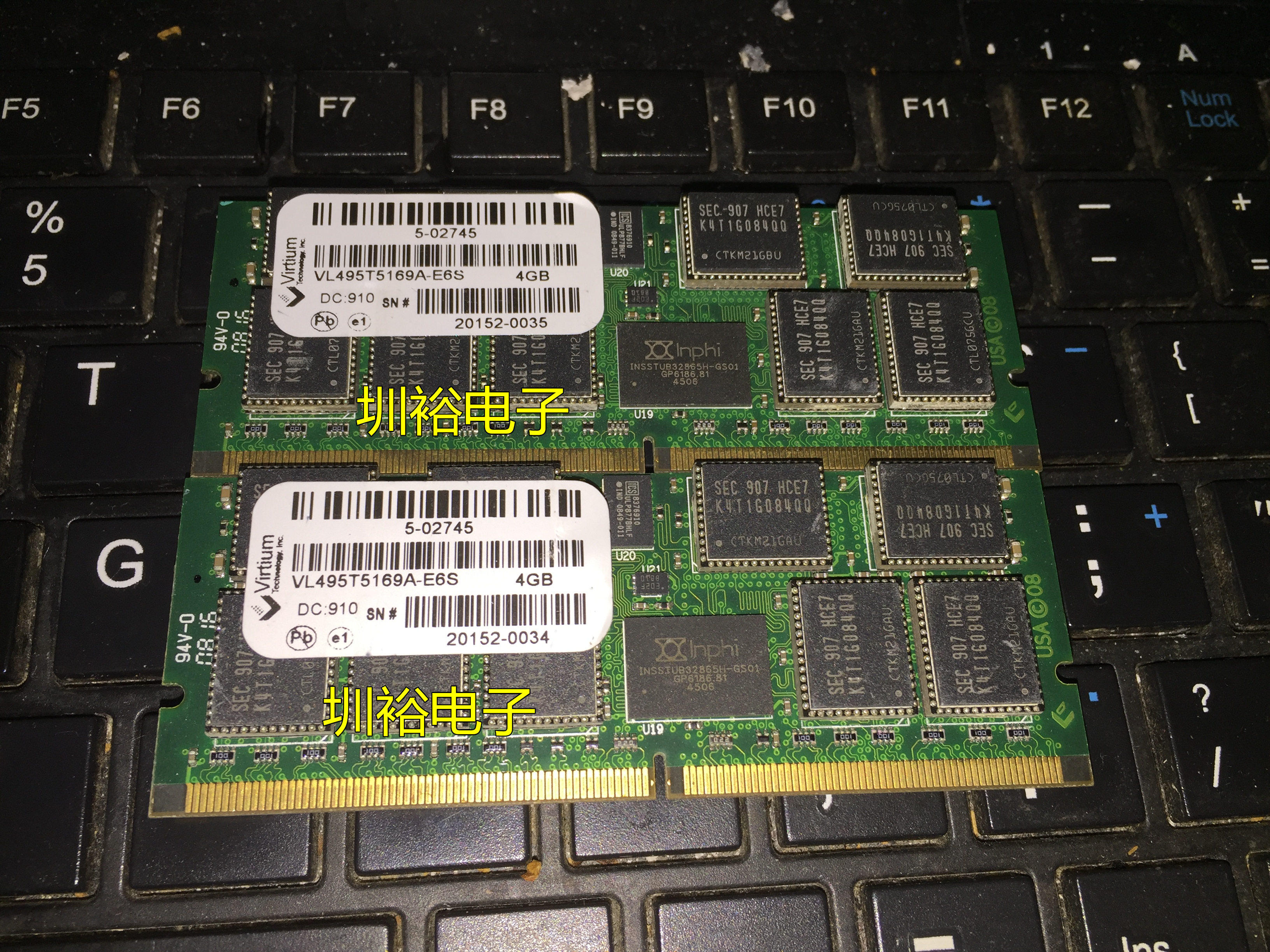 服务器 工控内存条 VL495T5169A-E6S VIRTIUM 4GB 667MHZ DDR2