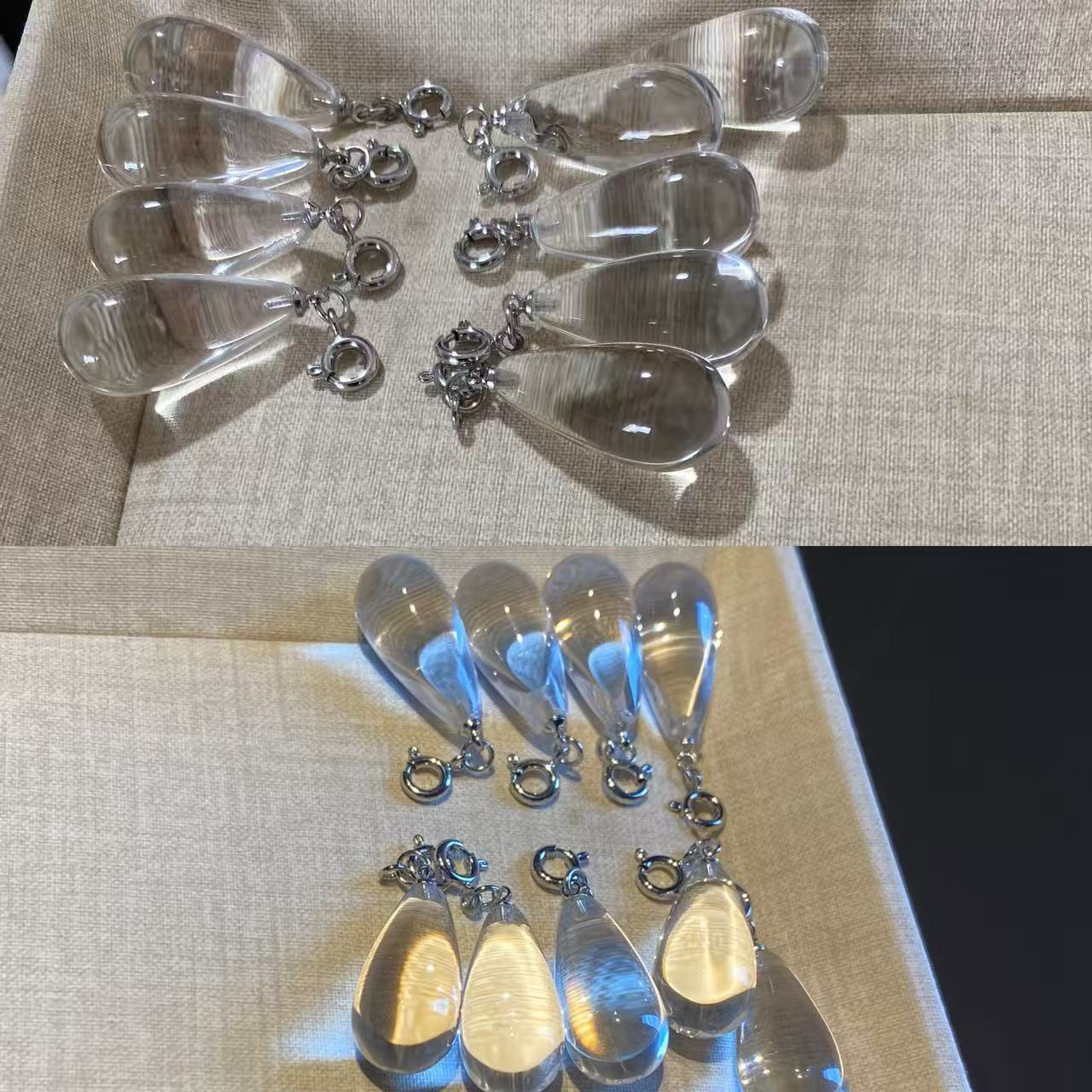 天然水晶吊坠双A净体白水晶水滴泡泡珠挂坠小提溜diy手串项链挂件