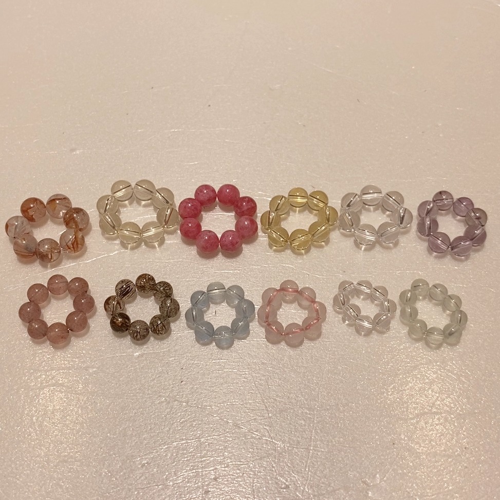 天然水晶跑环白水晶紫水晶蔷薇辉红纹石海蓝宝黑金超七黄水晶粉水