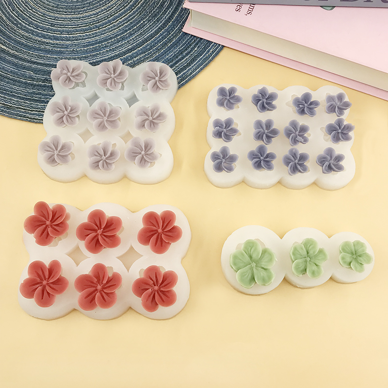 硅胶模具多连五瓣花花朵手工翻模易脱模diy巧克力翻糖家用模具