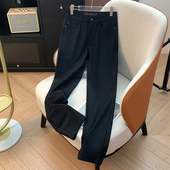舒适透气长裤 H标 子 轻商务黑色休闲裤 男春夏季 余单 少量现货
