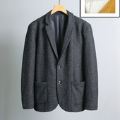 简约平驳领毛呢质感外套 秋季 工厂尾货优雅闲适麻灰色单西修身 时尚