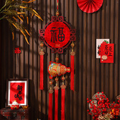 马年百福木挂件春节中国结装 扮葫芦装 饰新年过年家用福字挂饰布置