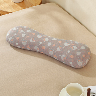 美蒙全棉颈椎枕头睡觉荞麦壳圆柱形糖果支撑脖子劲椎骨头枕腰硬枕