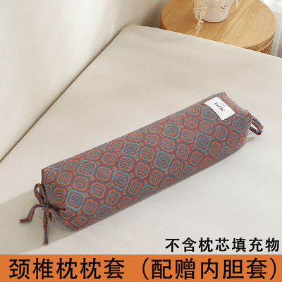 全棉小圆柱形枕头套纯棉护颈椎枕套不含芯琥珀核桃黄豆专用糖果型