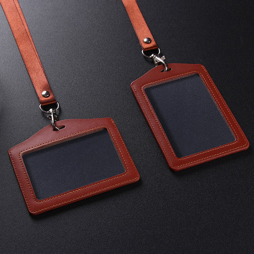 透明卡套工作证件皮套挂绳定制