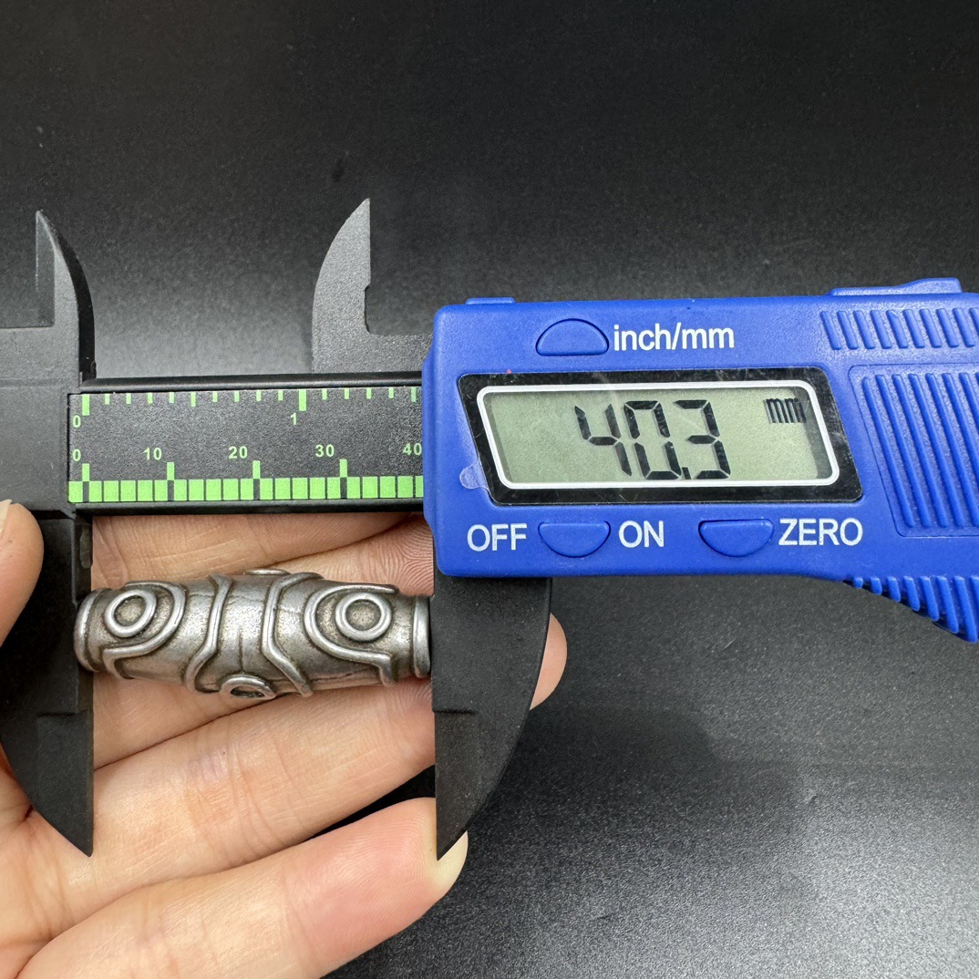 藏式铁六眼天珠桶珠项链吊坠挂件文玩佛珠配珠DIY包挂件