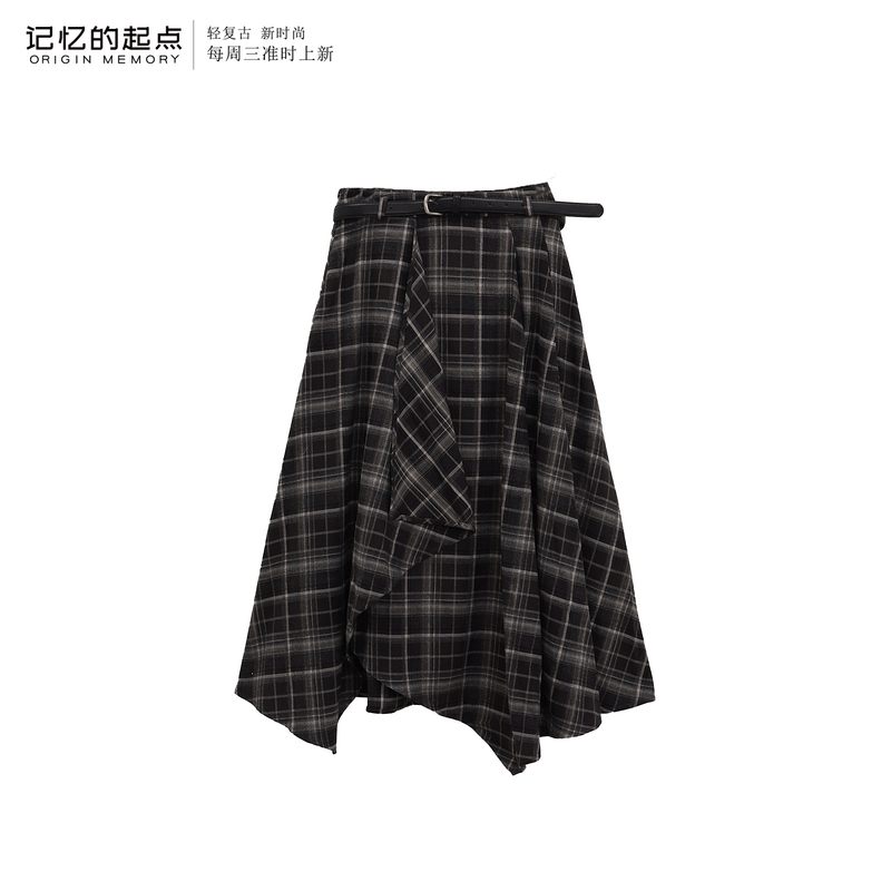 记忆的起点时尚格子半身裙