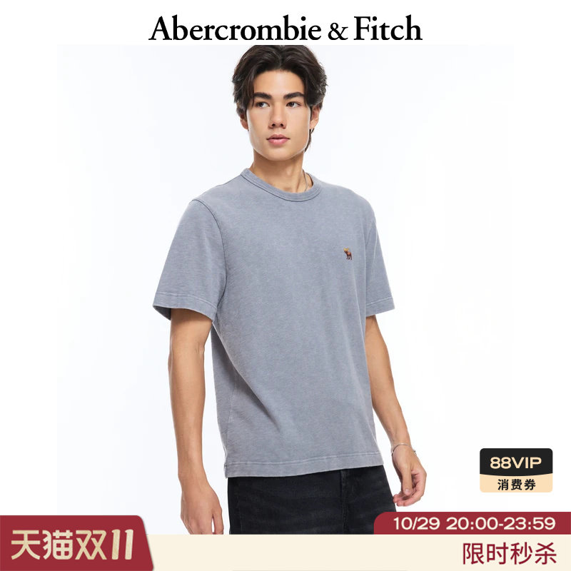 AF经典小麋鹿图案美式复古纯棉重磅短袖T恤26年热卖男装124-6642