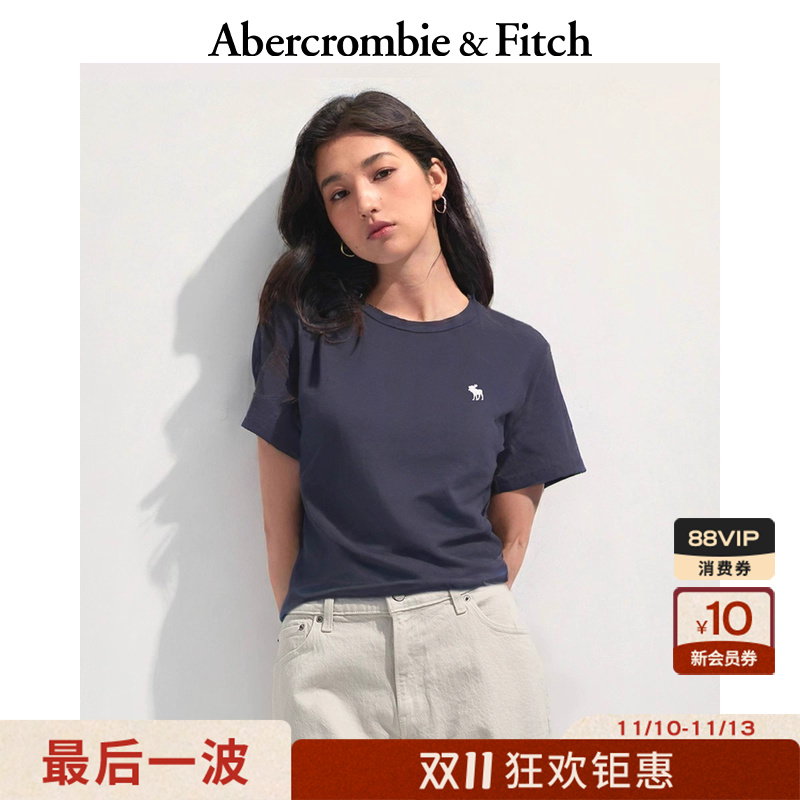 【百搭修身】AF经典小麋鹿图案女装25夏季圆领短袖T恤139-5759