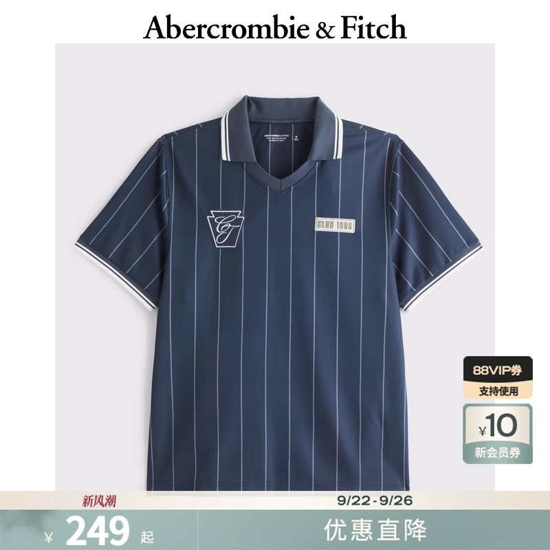 AF男装25夏季美式复古泽西风Polo衫宽松球衣短袖T恤KI124-5286