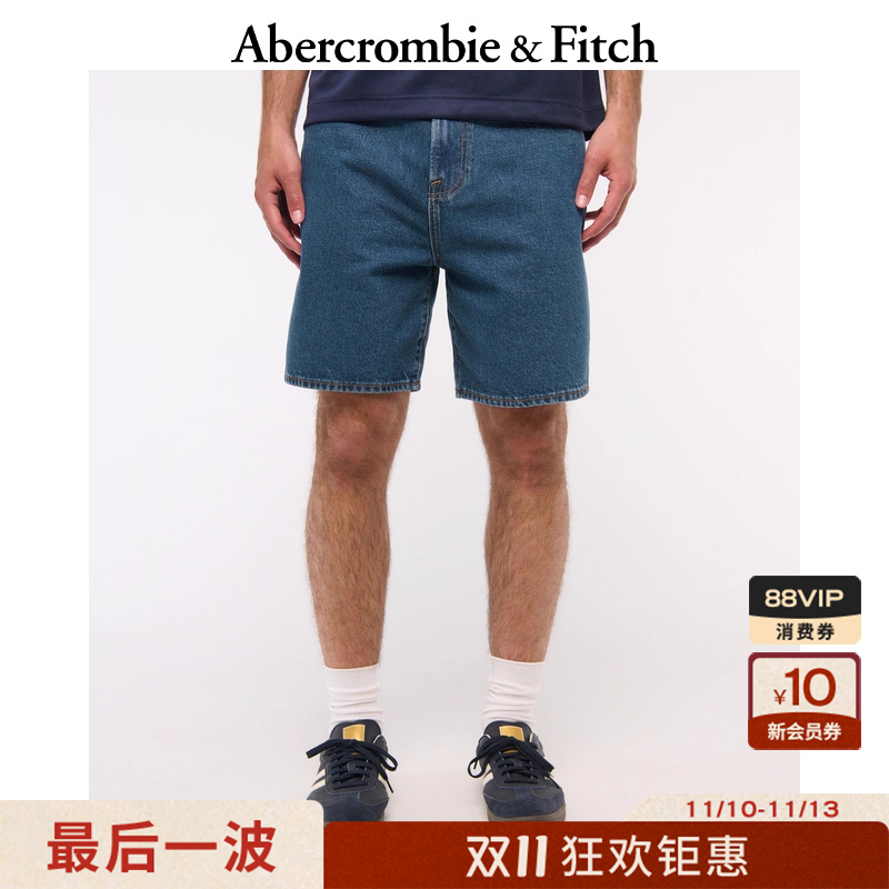 AF男装25秋季新款美式复古水洗宽松直筒棉质牛仔短裤128-5154