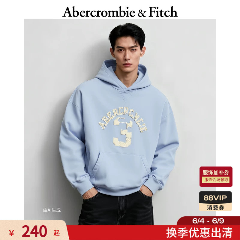 【经典复刻】AF美式复古LOGO重磅抓绒连帽卫衣26春男装122-6150