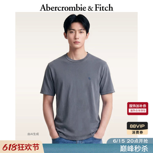 AF小麋鹿图案棉质短袖T恤
