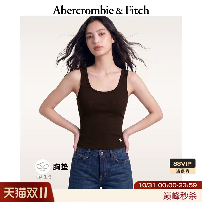 【编辑挑】AF经典小麋鹿图案美式带胸垫内搭吊带背心26年热卖女装139-6532