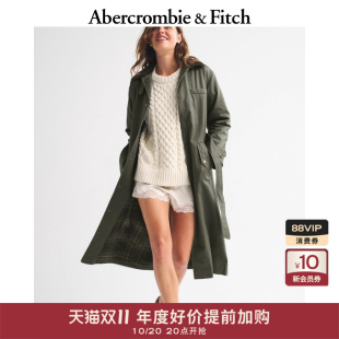 风衣外套144 巴恩风灯芯绒翻领配腰带长款 5195 25秋冬新款 AF女装
