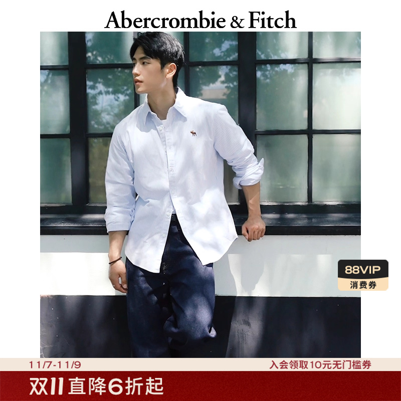 【李现同款】AF小麋鹿图案男装25秋冬新款牛津长袖衬衫125-5224