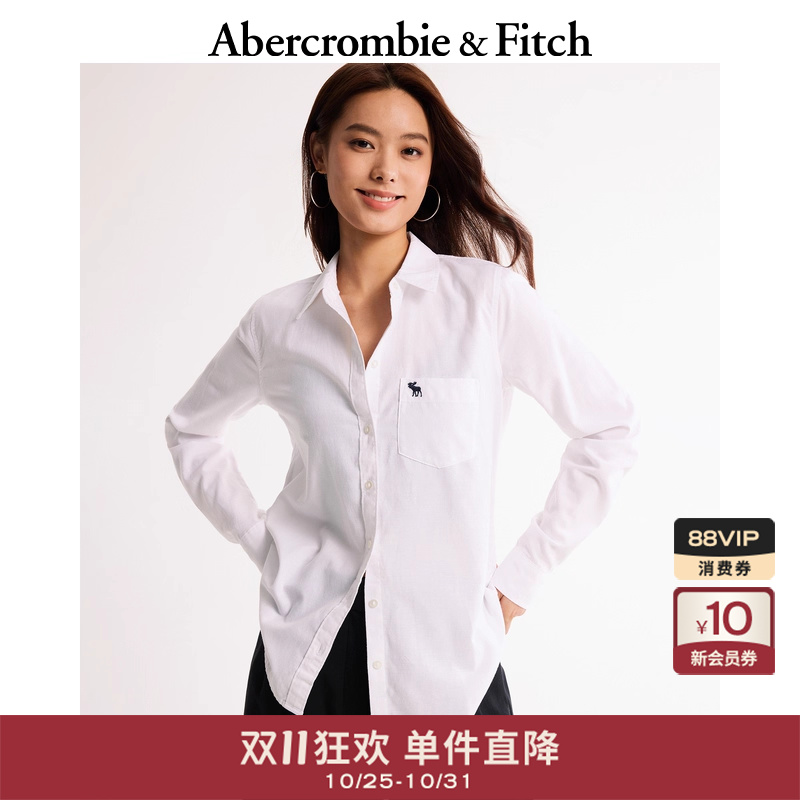 AF女装小麋鹿纯色长袖衬衫