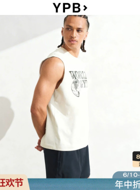 AF旗下YPB美式复古潮流白色无袖背心运动T恤26夏男装118-6093