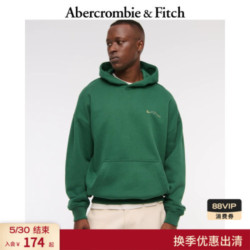 抓绒宽松美式图案卫衣