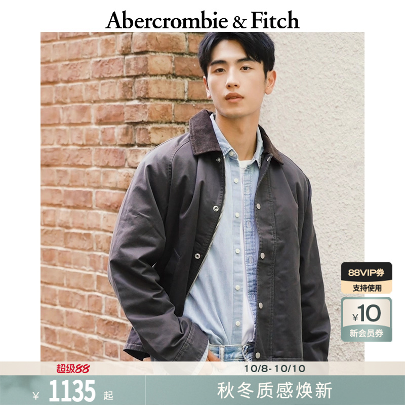 AF男装25秋冬新款美式宽松灯芯绒翻领巴恩风夹克外套132-5094