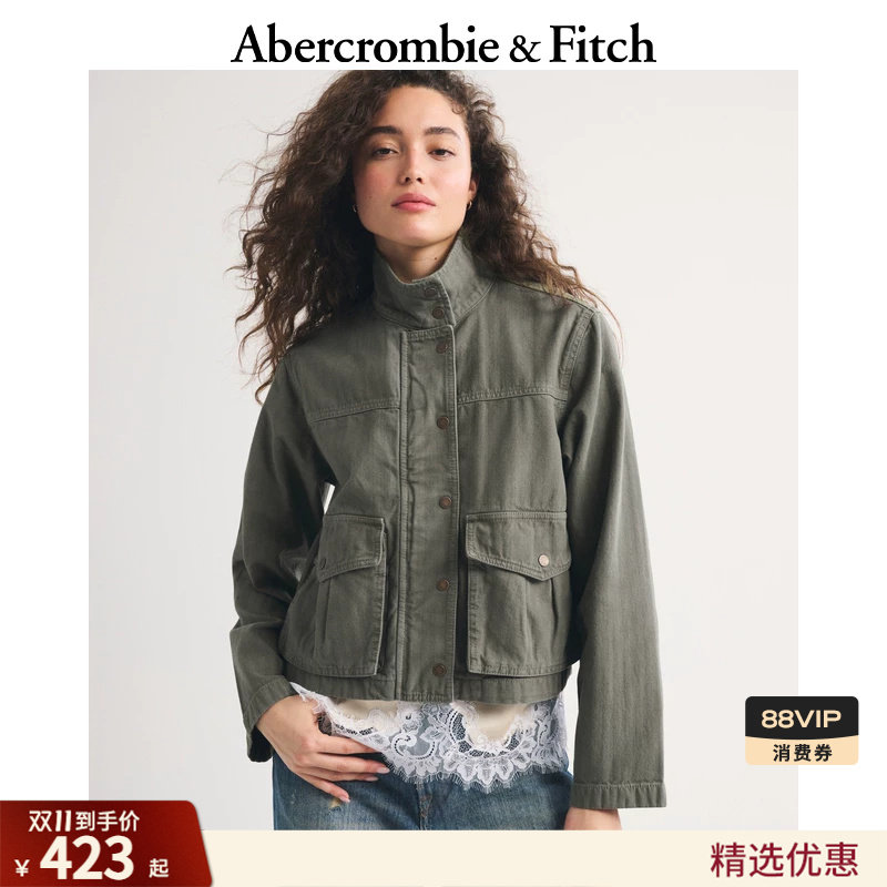 AF美式复古棉质工装风牛仔夹克外套上衣26秋冬女装144-6235