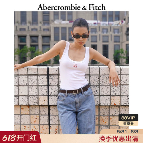 AF美式复古性感气质棉质修身白色吊带背心上衣25秋季女装157-5335