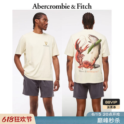 AF美式经典纯棉舒适时尚图案短袖T恤上衣25秋季男装123-5036