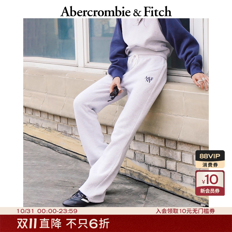 【显瘦微喇】AF女装25秋冬新款百搭LOGO抓绒运动卫裤长裤147-5116