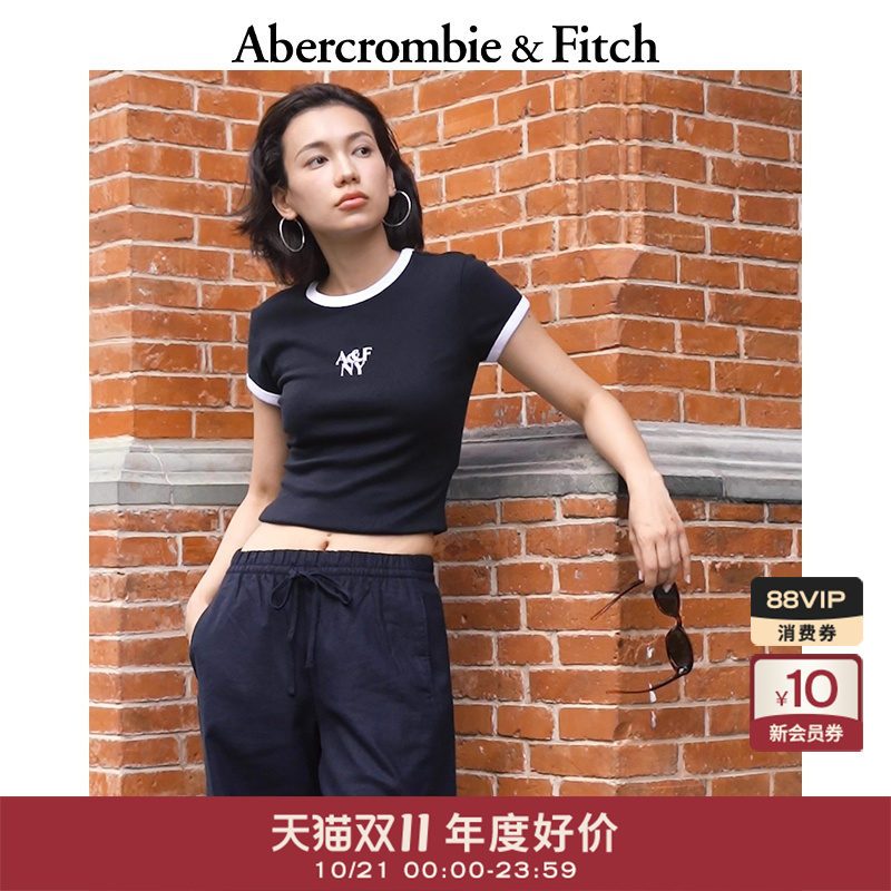 【LOGO撞色T】 AF女装25秋新款棉质印花圆领短袖T恤157-5366