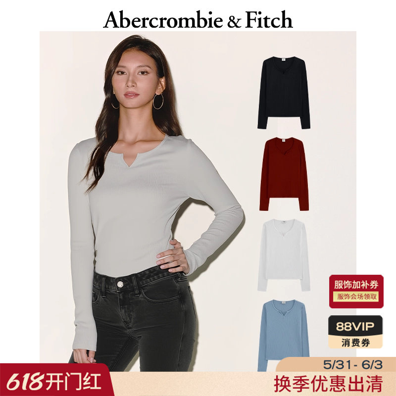 【百搭V领T】AF小麋鹿图案内搭打底上衣25秋季女装139-5849