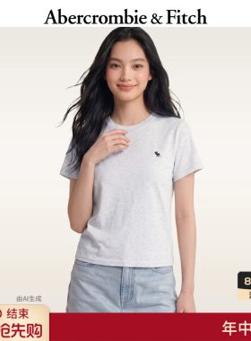 AF经典小麋鹿图案美式棉质黑色多色短袖T恤26夏新款女装139-6554