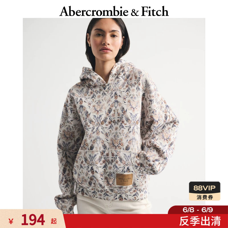 AF美式经典抓绒经典廓形LOGO连帽卫衣上衣25冬季女装152-5501