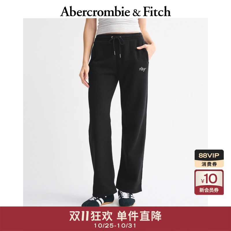 【直筒抓绒】AF女装25秋冬新款美式宽松LOGO运动卫裤147-5166