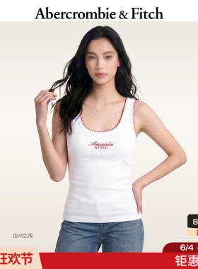 AF美式气质修身白色多色LOGO吊带背心上衣26夏女装157-6113