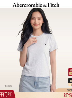 AF经典小麋鹿图案美式棉质黑色多色短袖T恤26夏新款女装139-6554