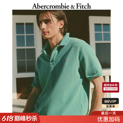 AF美式复古百搭蓝色多色棉质短袖POLO衫上衣26夏男装女装124-6511