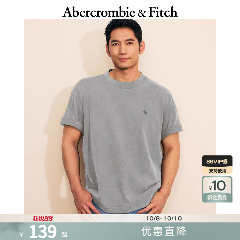 AF经典小麋鹿图案男装25夏季美式宽松圆领短袖T恤上衣124-9235